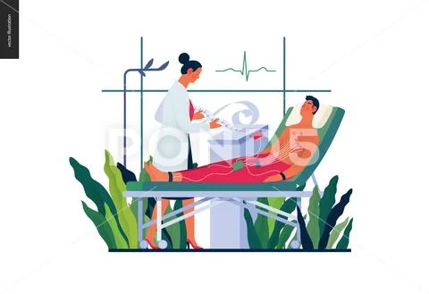 Medical tests template - electrocardiography Stock Illustration