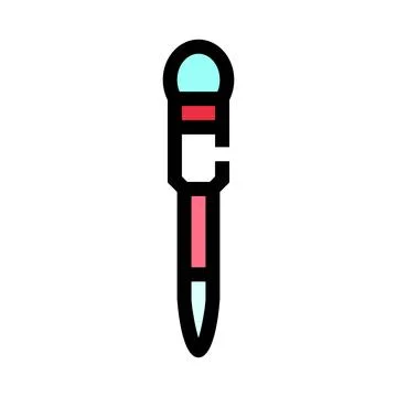 Medical thermometer device icon checking body temperature Stock Illustration