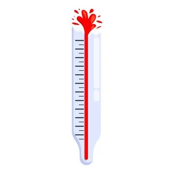 Medical thermometer exploding because of high temperature Illustrazione stock
