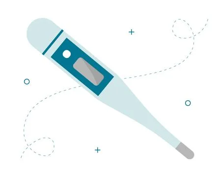Medical thermometer. Modern flat vector illustration Stock Illustration