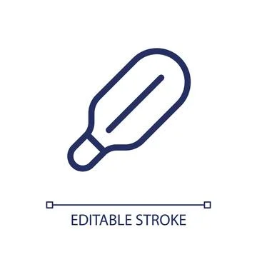 Medical thermometer pixel perfect linear ui icon Stock Illustration