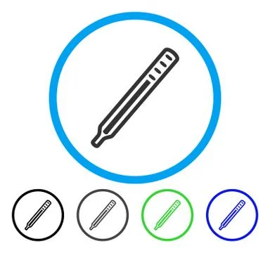 Medical Thermometer Rounded Vector Icon Stock Illustration