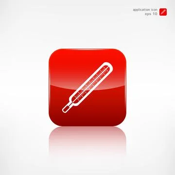 Medical thermometer web icon. Application button. Stock Illustration