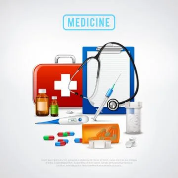 Medical Tools Kit Background 스톡 일러스트