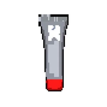 Medical toothpaste pixel art vector illustration Ilustración de archivo