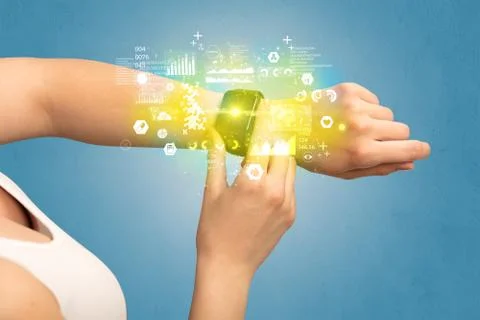 Medical tracker with smartwatch. Foto stock
