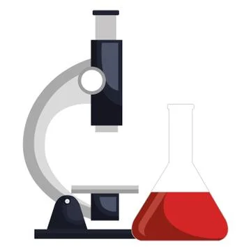 Medical tube test with microscope Stockillustratie
