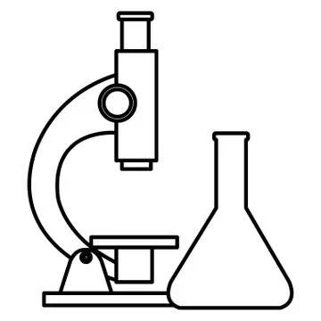 Medical tube test with microscope イラスト素材