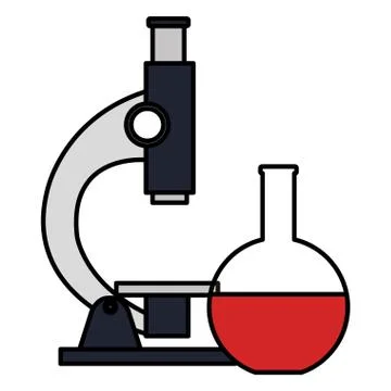 Medical tube test with microscope イラスト素材