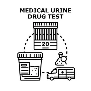 Medical urine drug testing process for substance detection Stock Illustration