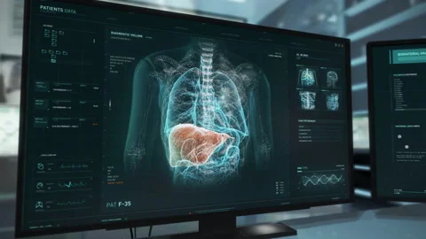Medical User Interface Of Diagnostics Software At Scientific Laboratory Video stock 155714969