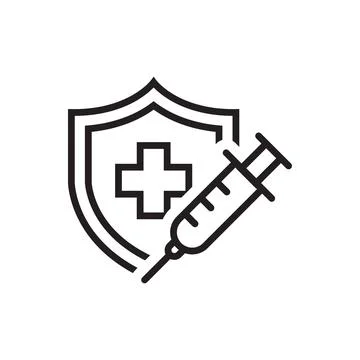 Medical vaccine icon vector medical syringe symbol for graphic design, logo, Stock Illustration