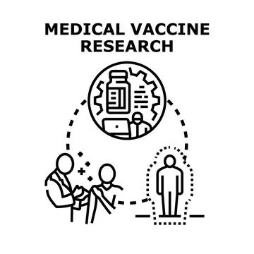 Medical vaccine research developing immunity protecting human health Stock Illustration
