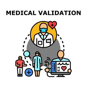 Medical validation process involving doctors. Nurses. And patients Stock Illustration