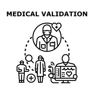 Medical validation process involving doctors. Nurses. And patients Stock Illustration