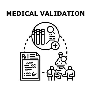 Medical validation process with laboratory testing results Stock Illustration