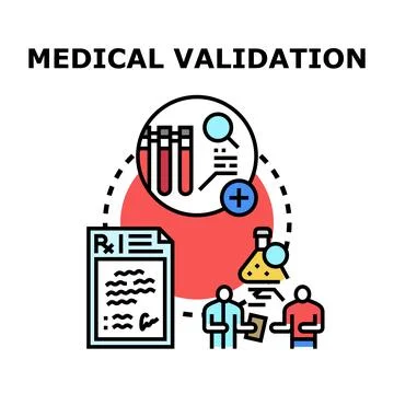 Medical validation process with laboratory testing results Stock Illustration