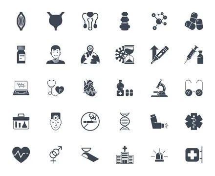 Medical Vector Icons Set Stock Illustration