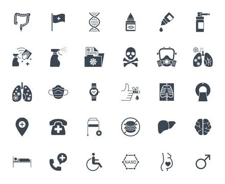 Medical Vector Icons Set Stock Illustration
