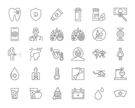 Medical Vector Icons Set. Stock Illustration
