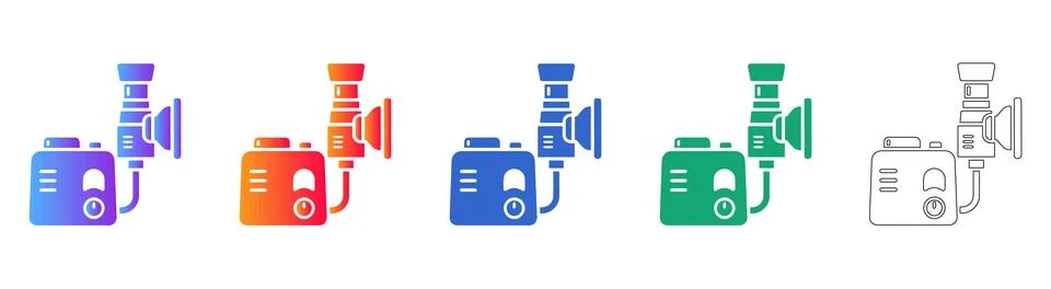 Medical Ventilator Machine Vector Icons Illustrazione stock