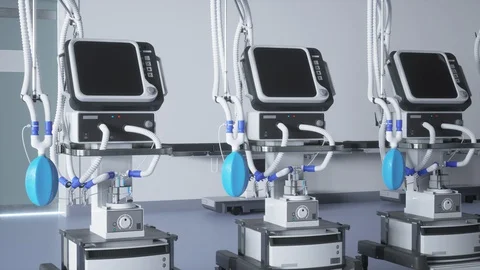 Medical ventilators for artificial lung ... | Stock Video | Pond5