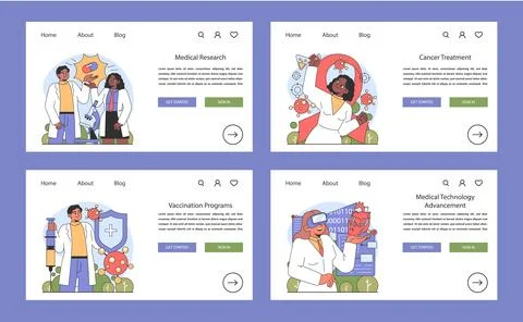 Medical web banners. Flat vector illustration. Illustrazione stock