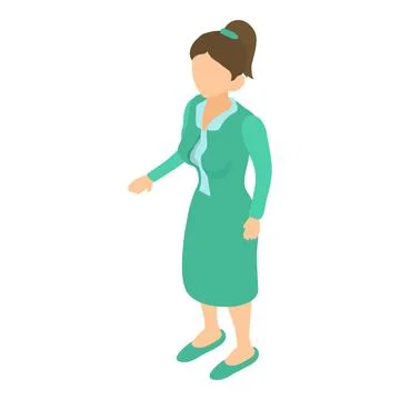 Medical worker icon isometric vector. Medical nurse or doctor woman in uniform Illustrazione stock