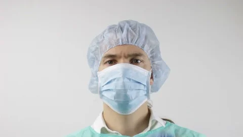 Medical Worker Preparing for Surgery Stock Footage 102525795