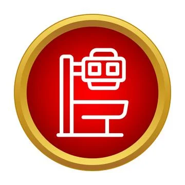 Medical x ray machine performing radiography diagnostics icon Stock Illustration