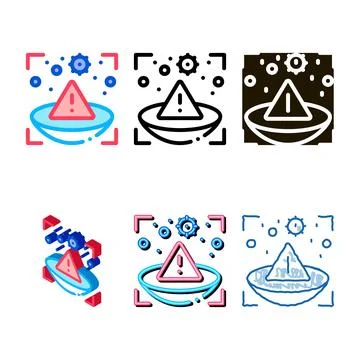 Medically multipack unsafe lens icon vector outline Stock Illustration