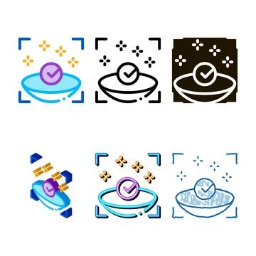 Medically styleset clean lens icon vector outline Ilustração Stock