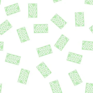 Medicaments package glyph vector seamless pattern flat Stock Illustration