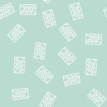 Medicaments package line vector seamless pattern flat Stockillustratie