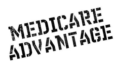 Medicare Advantage rubber stamp Stock Illustration