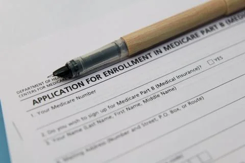 Medicare Enrollment Application Stock Photos