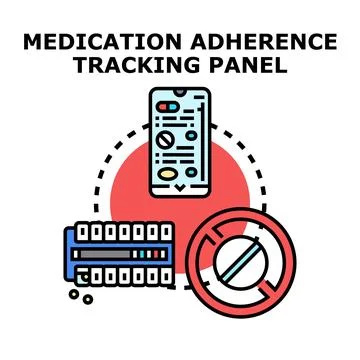 Medication adherence tracking progress and health compliance Ilustración de archivo