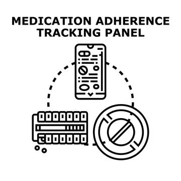 Medication adherence tracking progress and health compliance Ilustración de archivo