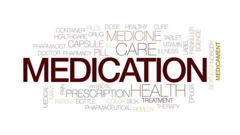 Medication animated word cloud, text des... | Stock Video | Pond5