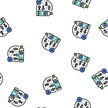 Medication aquarium fish vector seamless pattern Stock Illustration
