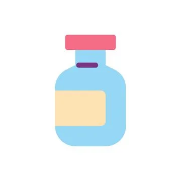 Medication bottle flat color ui icon Stock Illustration
