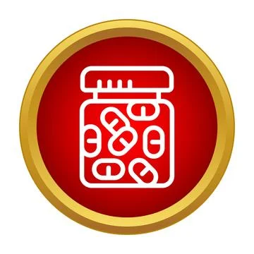 Medication bottle with pills icon concept for health Stock Illustration