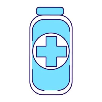 Medication in bottle semi flat color vector element Stock Illustration