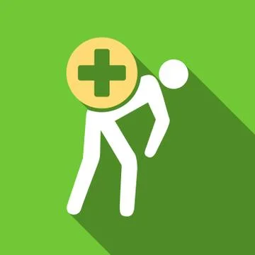 Medication Courier Flat Long Shadow Square Icon Illustrazione stock