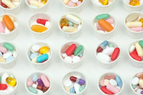 Medication cups Foto stock