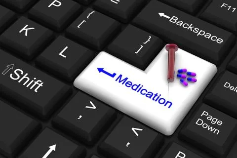 Medication enter key Illustrazione stock