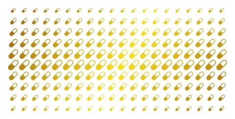 Medication Granule Golden Halftone Pattern Stock Illustration