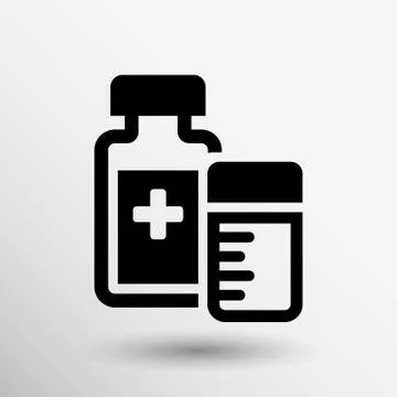 Medication icon vector chemistry Flat design style Stock Illustration