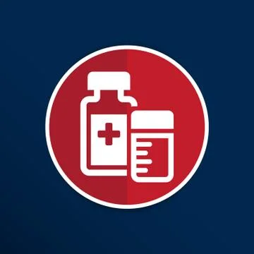 Medication icon vector chemistry Flat design style Stock Illustration