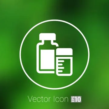 Medication icon vector chemistry Flat design style Stock Illustration